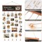Wooden Hanging Picture Frame Photo Display String Ropes with 30 Clips Writable Blackboard Wall Decoration Postcard Artwork Picture Organizer